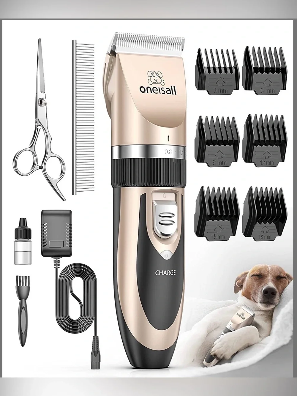 Oneisall Dog Clippers Low Noise, Dog Grooming Kit